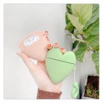 Wholesale Cute Design Cartoon Silicone Cover Skin for Airpod (1 / 2) Charging Case (Green Heart)